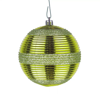 4-Piece Shatterproof Swirling Lime Green Ornaments