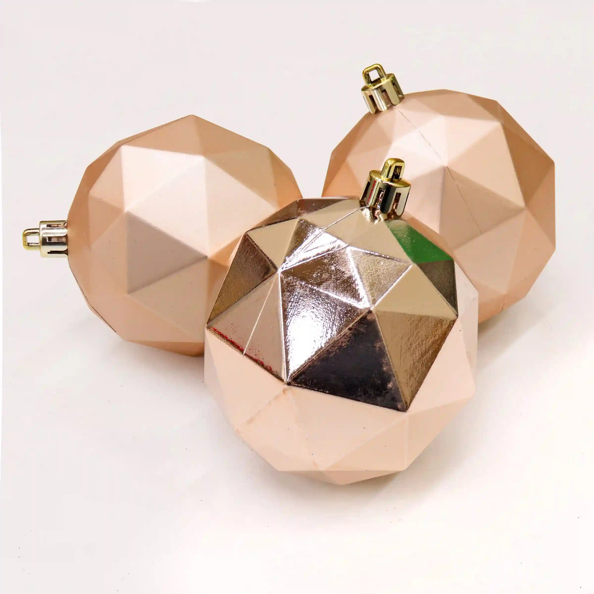 6-Piece Shatterproof Geometric Silver Ornaments