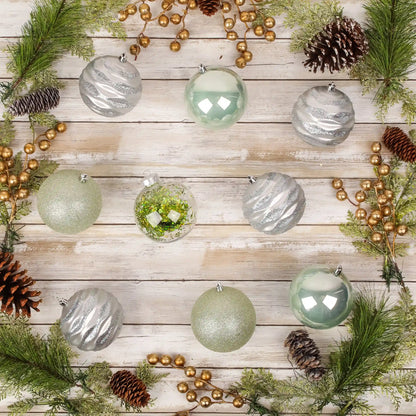 13 in. Mint Xmas Ball Decor Set