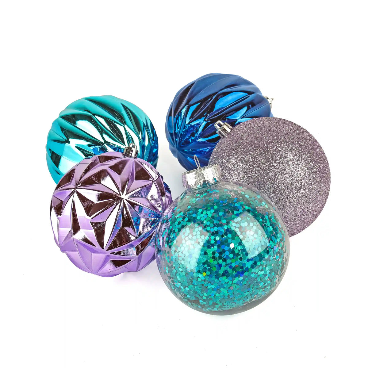 13 in. Purple Xmas Ball Decor Set