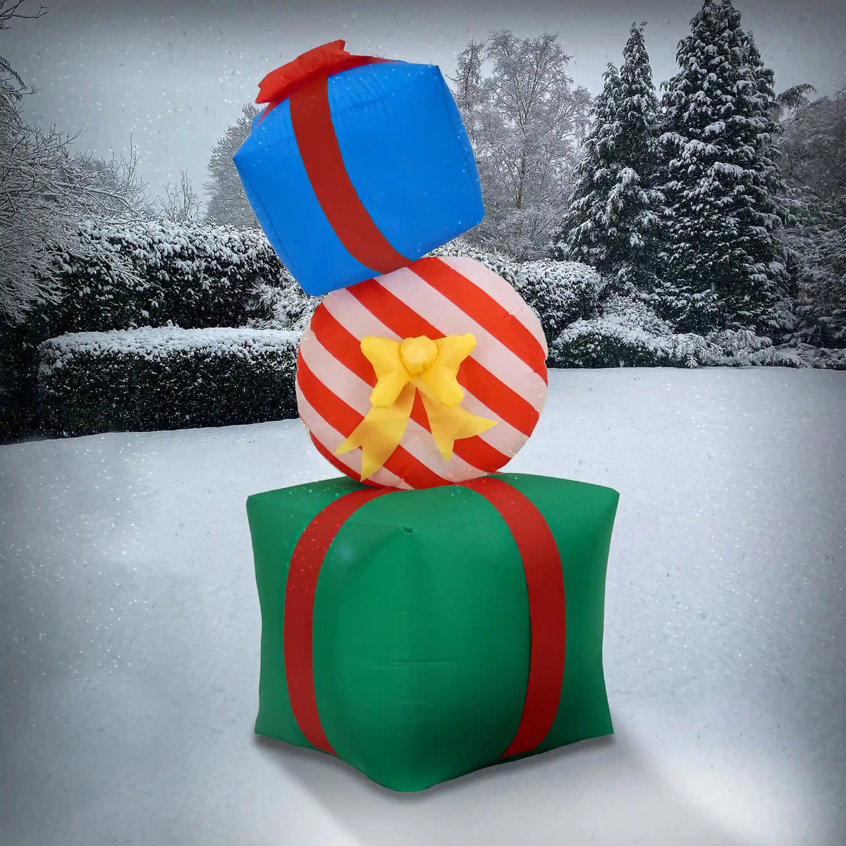 6 ft. Inflatable Blow Up Giftbox Combination, Plug-In