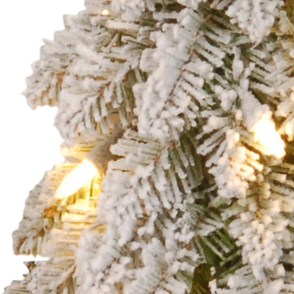 3 ft. Pre-Lit Snowy Downswept Forest Tree with Clear Lights, Plug-In