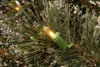 10 in. Glittery Bristle Pine Sleigh with LED Lights