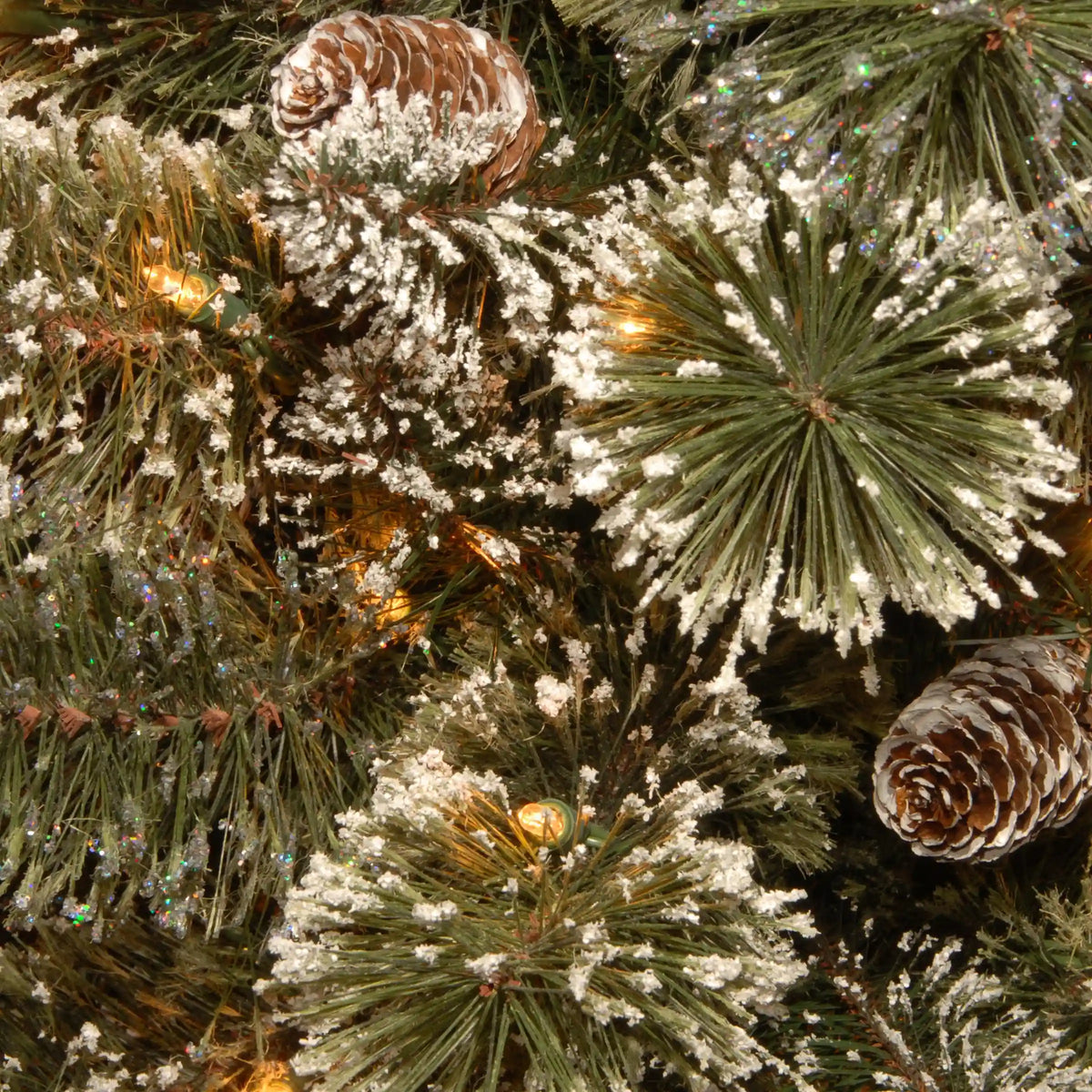 6.5 ft. Pre-Lit Glittery Bristle Slim Tree with Clear Lights, Plug-In