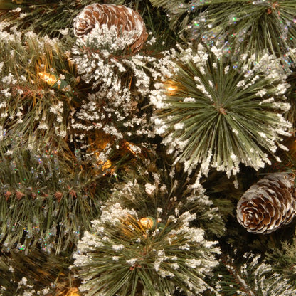 6.5 ft. Pre-Lit Glittery Bristle Slim Tree with Clear Lights, Plug-In
