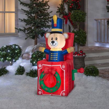 5 ft. Inflatable Jack-In-The-Box with LED Lights, Plug-In