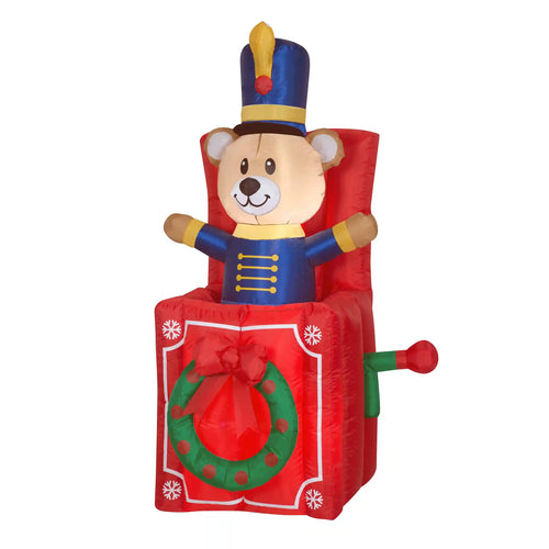 5 ft. Inflatable Jack-In-The-Box with LED Lights, Plug-In