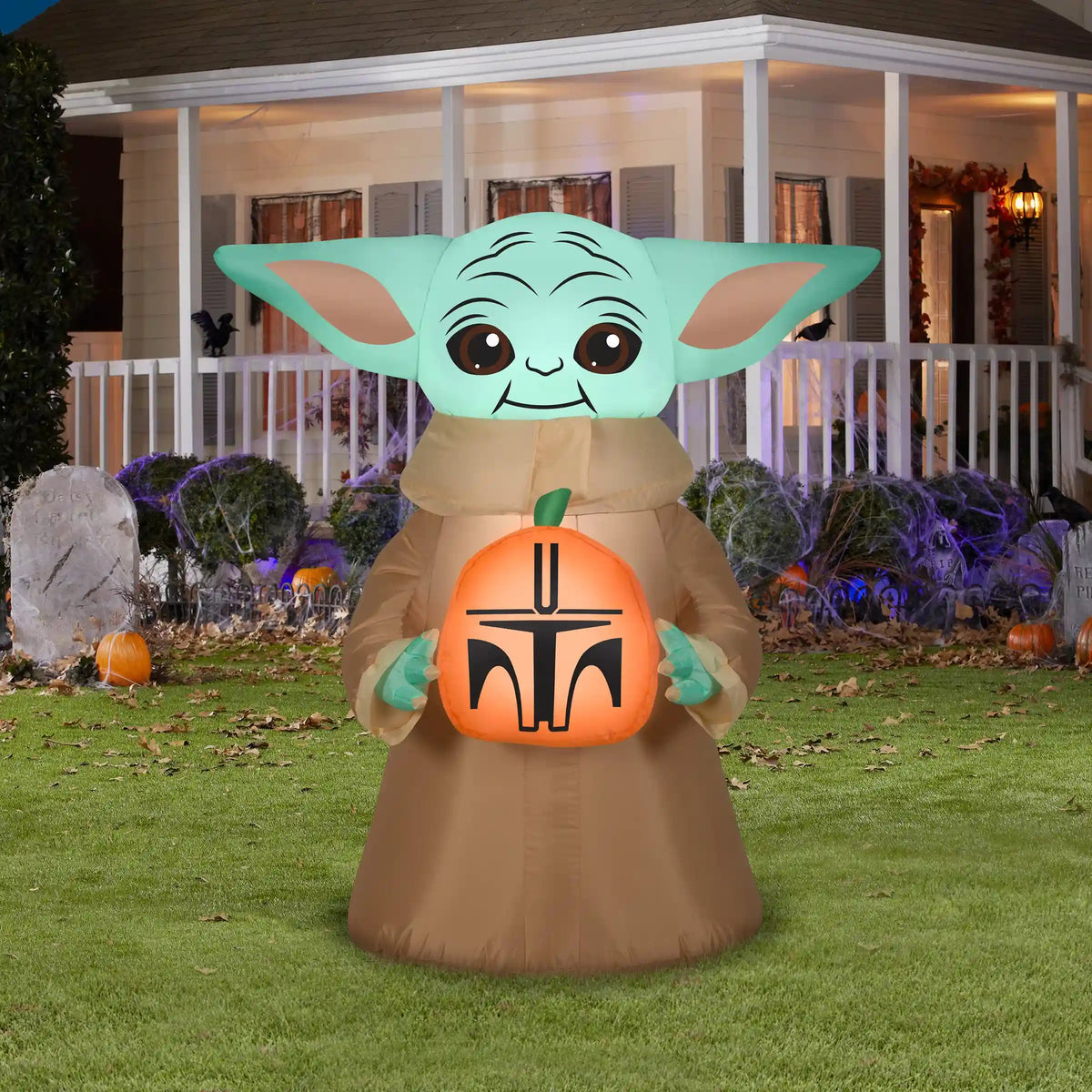 42 in. Halloween Baby Yoda Inflatable Decoration, Plug-In