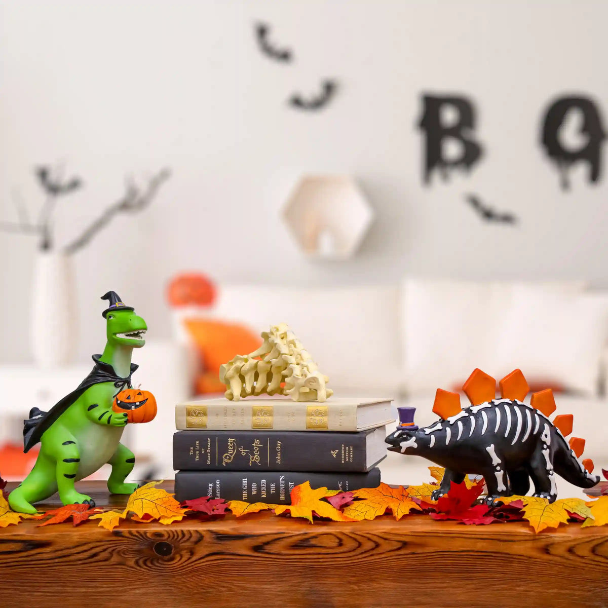 12 in. Halloween Stegosaurus Dinosaur Skeleton Tabletop Decoration