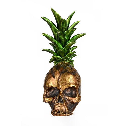 14 in. Halloween Pineapple Skull Tabletop Decoration