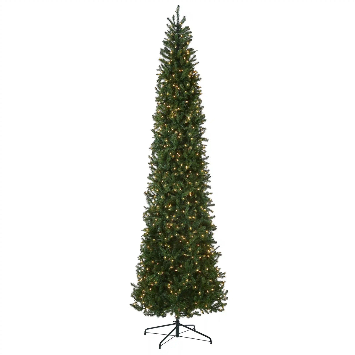10 ft. Pre-Lit Kingswood Fir Pencil Slim Tree with Clear Lights, Plug-In