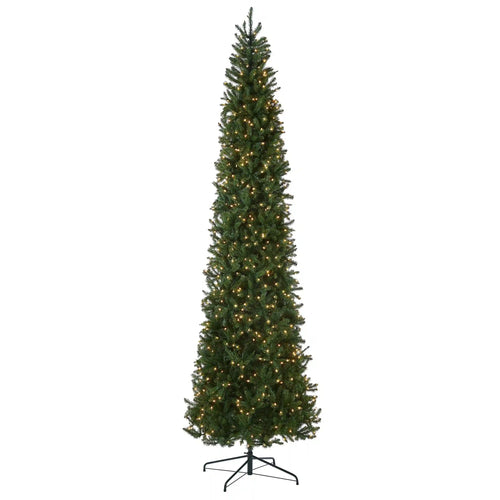 10 ft. Pre-Lit Kingswood Fir Pencil Slim Tree with Clear Lights, Plug-In
