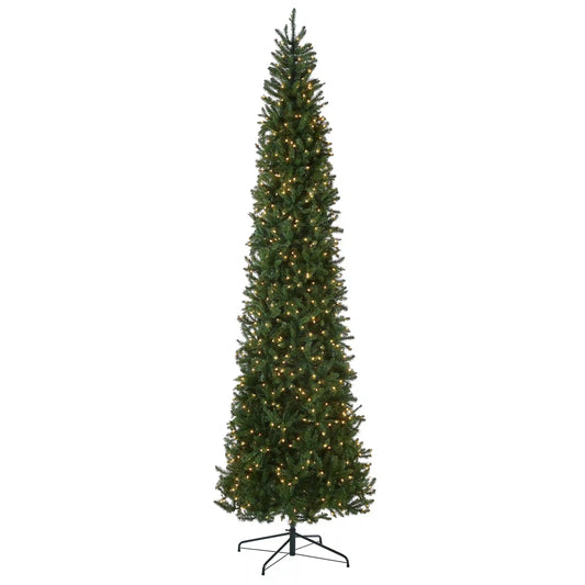 10 ft. Pre-Lit Kingswood Fir Pencil Slim Tree with Clear Lights, Plug-In