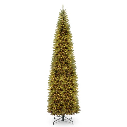 10 ft. Pre-Lit Kingswood Fir Pencil Slim Tree with Clear Lights, Plug-In