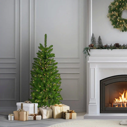 4.5 ft. Pre-Lit Kingswood Fir Pencil Tree with Clear Lights, Plug-In