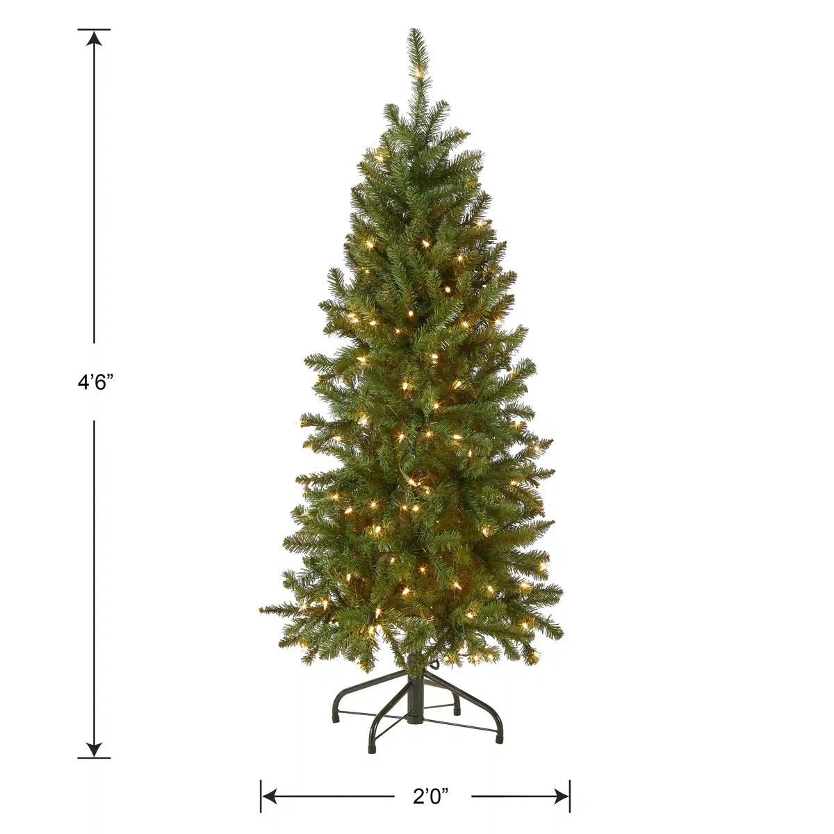 4.5 ft. Pre-Lit Kingswood Fir Pencil Tree with Clear Lights, Plug-In