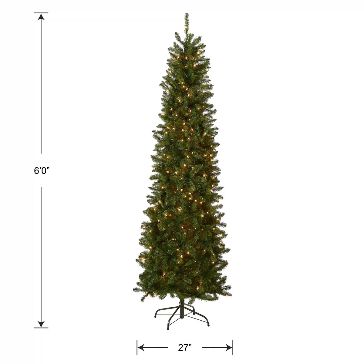 6 ft. Pre-Lit Kingswood Fir Pencil Tree with Clear Lights, Plug-In