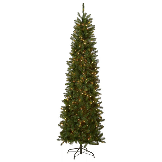 6 ft. Pre-Lit Kingswood Fir Pencil Tree with Clear Lights, Plug-In