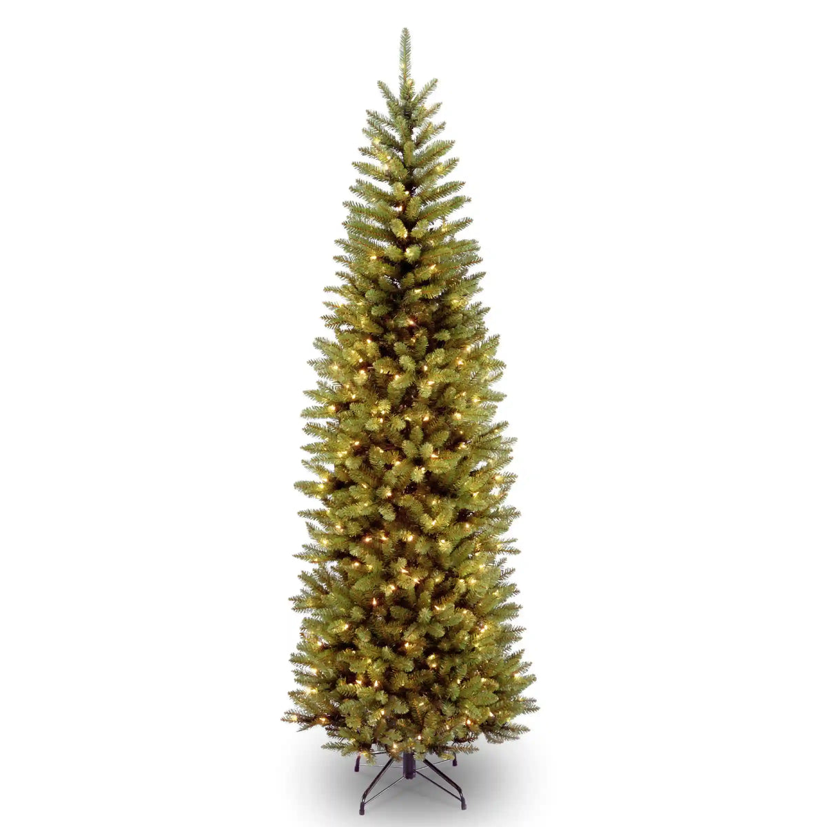 7 ft. Pre-Lit Kingswood Fir Pencil Tree with Power Connect Dual Color LED Lights, Plug-In