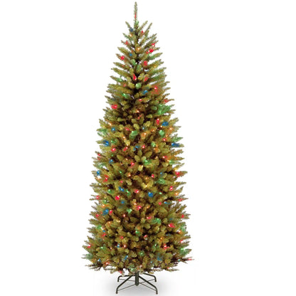 7.5 ft. Pre-Lit Kingswood Fir Slim Tree with PowerConnect Dual Color LED Lights, Plug-In