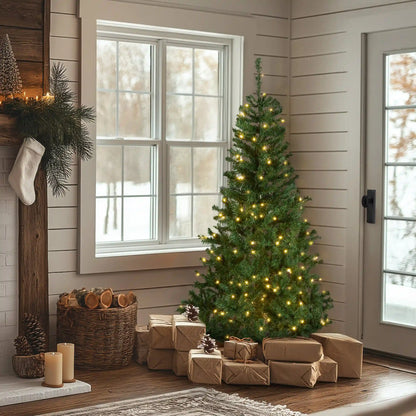 6 ft. Pre-Lit Linden Spruce Tree with Warm White LED Lights