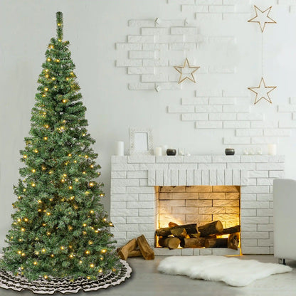7.5 ft. Pre-Lit Linden Spruce Slim Tree with LED Lights, Plug-In