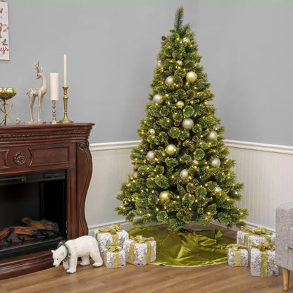 7 ft. Pre-Lit Maine Pine Tree with LED Lights, Plug-In