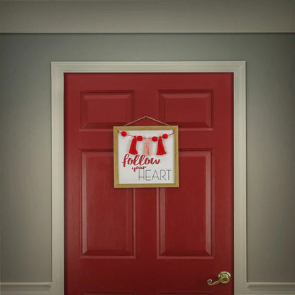 13 in. Valentine's 'Follow Your Heart' Hanging Wall Decoration