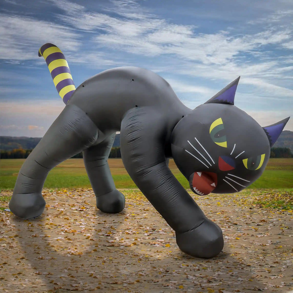 20 ft. Halloween Black Cat Inflatable Decoration with LED Lights, Plug-In
