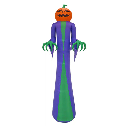 12 ft. Halloween Pumpkin Ghost Inflatable Decoration with LED lights, Plug-In