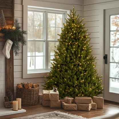 7.5 ft. Pre-Lit Natural Fraser Medium Fir Tree with Clear Lights, Plug-In