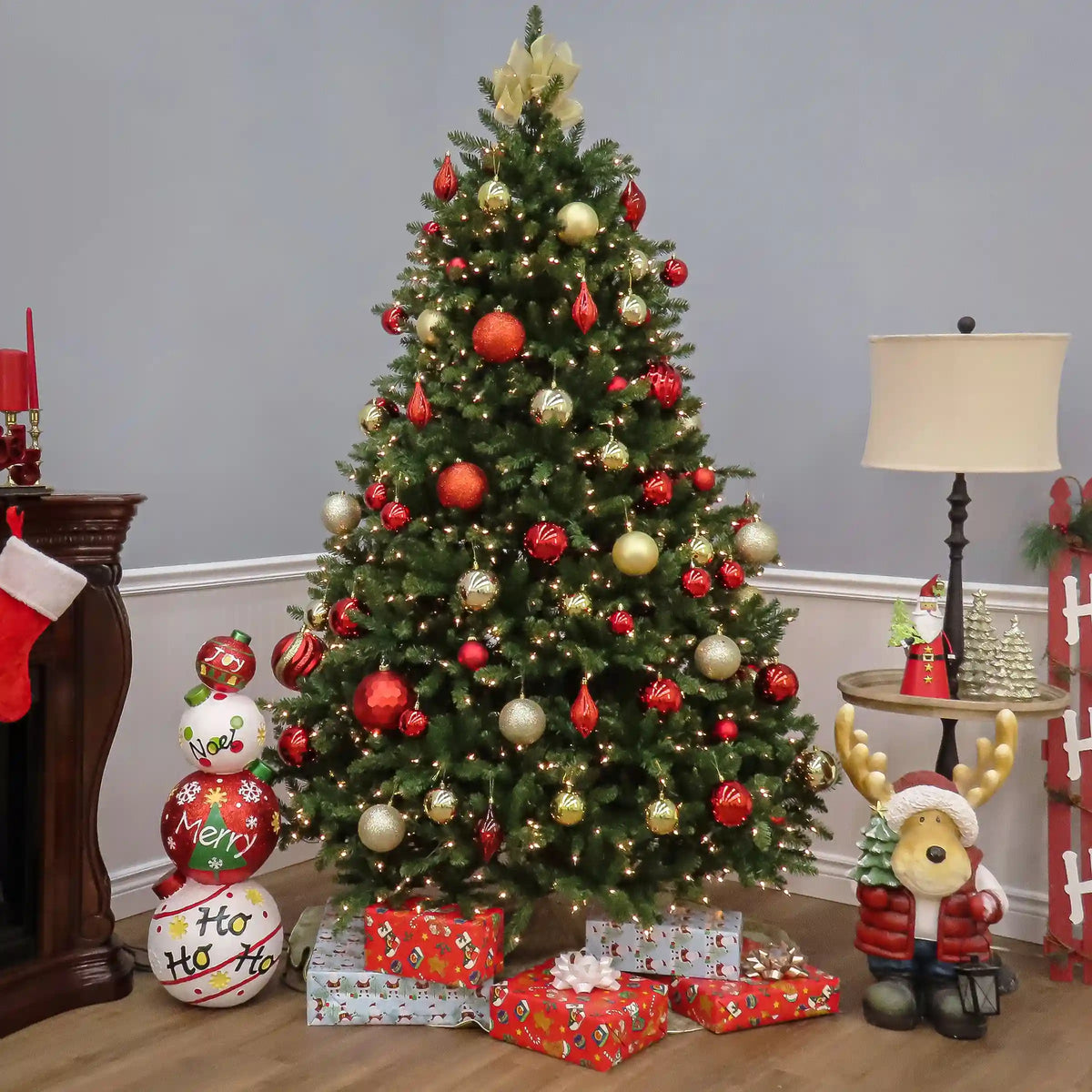 7.5 ft. Pre-Lit Natural Fraser Fir Tree with Clear Lights, Plug-In