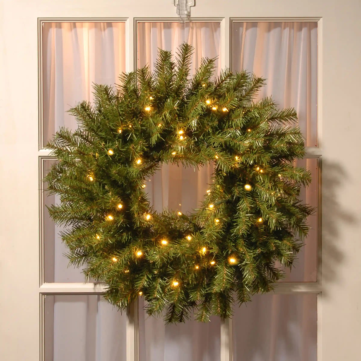 24 in. Pre-Lit Norwood Fir Wreath with Twinkly LED Lights, Plug-In