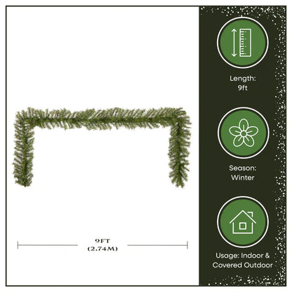 9 ft. Pre-Lit Norwood Fir Garland with Battery Operated Multicolor LED Lights