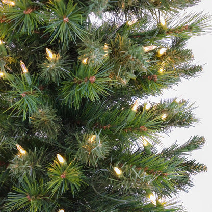 6 ft. Pre-Lit Nooksack Fir Pencil Slim Tree with LED Lights, Plug-In