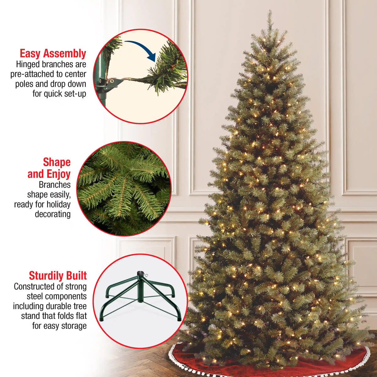 6 ft. Pre-Lit North Valley Spruce Tree with Clear Lights, Plug-In