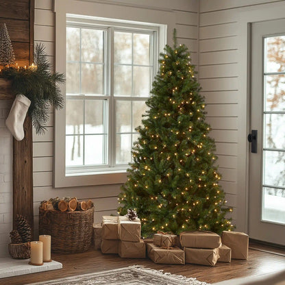 6 ft. Pre-Lit North Valley Spruce Tree with Clear Lights, Plug-In
