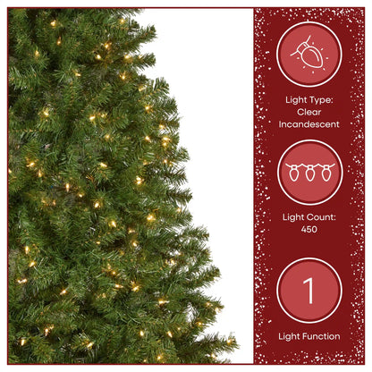 6.5 ft. Pre-Lit North Valley Spruce Full Tree with Clear Lights, Plug-In