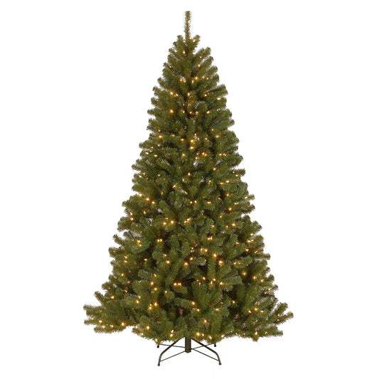 7.5 ft. Pre-Lit North Valley Spruce Tree with Clear Lights, Plug-In