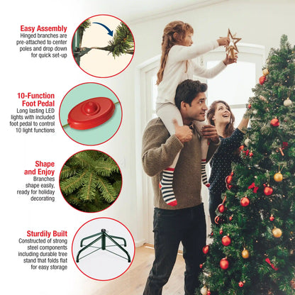7.5 ft. Pre-Lit North Valley Spruce Tree with Dual Color LED Lights, Plug-In