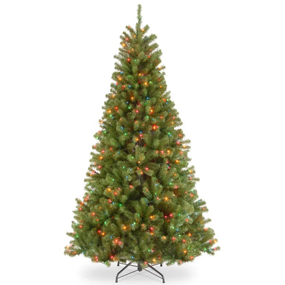 7.5 ft. Pre-Lit North Valley Spruce Slim Tree with Multicolor Lights, Plug-In
