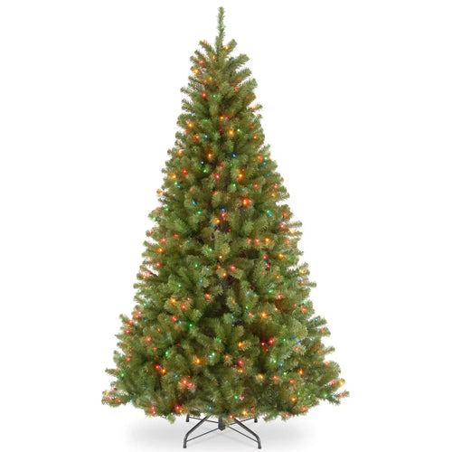 7.5 ft. Pre-Lit North Valley Spruce Slim Tree with Multicolor Lights, Plug-In