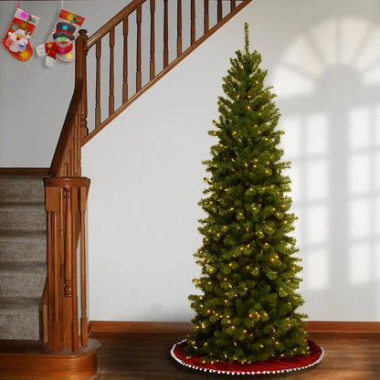 7.5 ft. Pre-Lit North Valley Spruce Pencil Slim Tree with Clear Lights, Plug-In