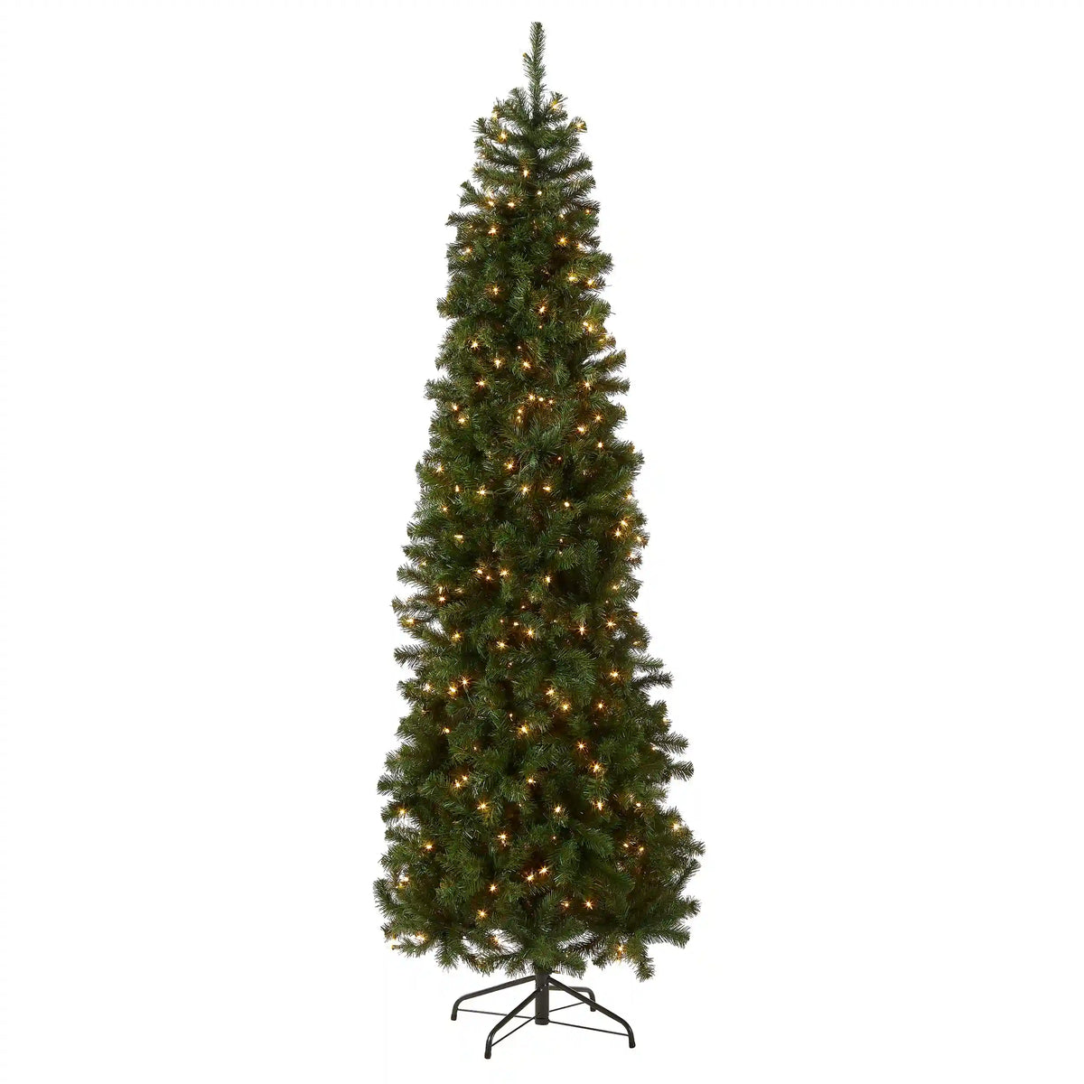7.5 ft. Pre-Lit North Valley Spruce Pencil Slim Tree with Clear Lights, Plug-In
