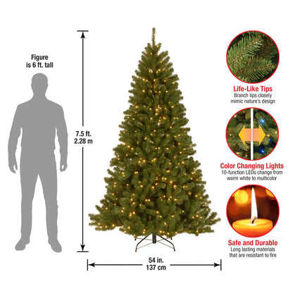 7.5 ft. Pre-Lit North Valley Spruce Tree with PowerConnect Dual Color LED Lights, Plug-In