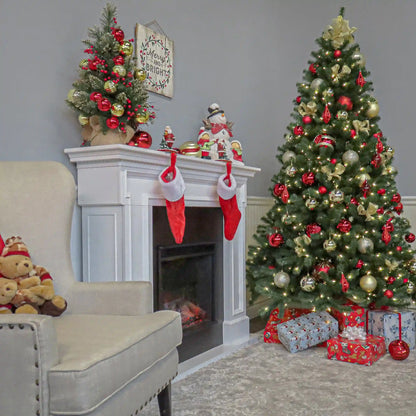 9 ft. Pre-Lit North Valley Spruce Tree with  PowerConnect Dual Color LED Lights, Plug-In