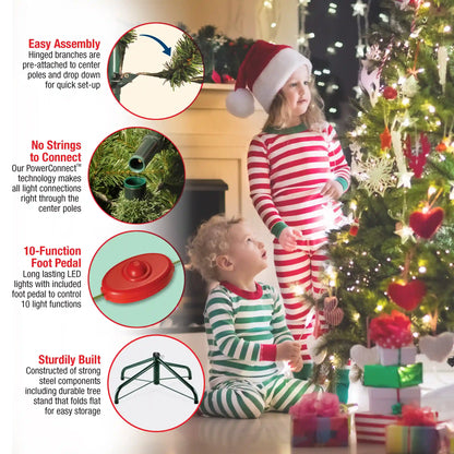 9 ft. Pre-Lit North Valley Spruce Tree with  PowerConnect Dual Color LED Lights, Plug-In