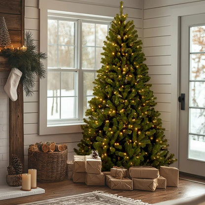 9 ft. Pre-Lit North Valley Spruce Tree with  PowerConnect Dual Color LED Lights, Plug-In