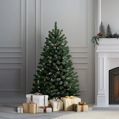 4.5 ft. Pre-Lit North Valley Blue Spruce Tree with Clear Lights, Plug-In