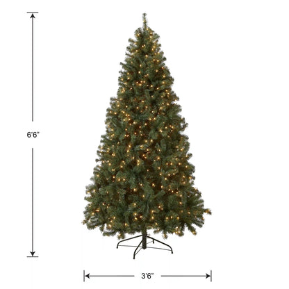 6.5 ft. Pre-Lit North Valley Spruce Blue Tree with Clear Lights, Plug-In